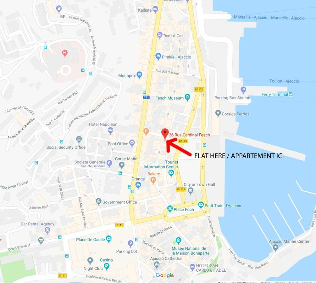 **** Very Central Ajaccio 36 Rue Fesch, Cosy Flat In City Center Pedestrian Street, Up To 4 People **** المظهر الخارجي الصورة